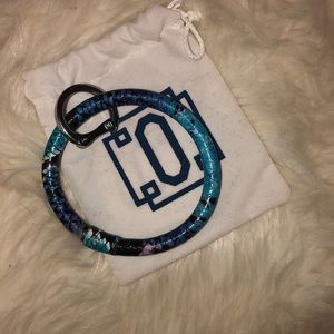 multi blue snakeskin oventure key ring